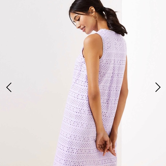 Loft eyelet sky blue shift dress - Picture 2 of 7